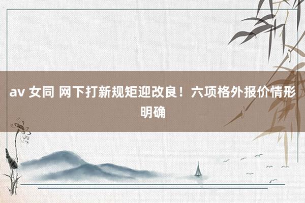 av 女同 网下打新规矩迎改良！六项格外报价情形明确