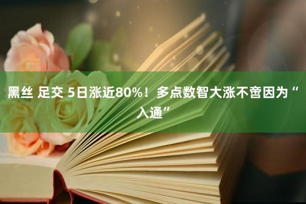 黑丝 足交 5日涨近80%！多点数智大涨不啻因为“入通”