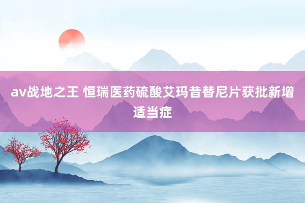 av战地之王 恒瑞医药硫酸艾玛昔替尼片获批新增适当症